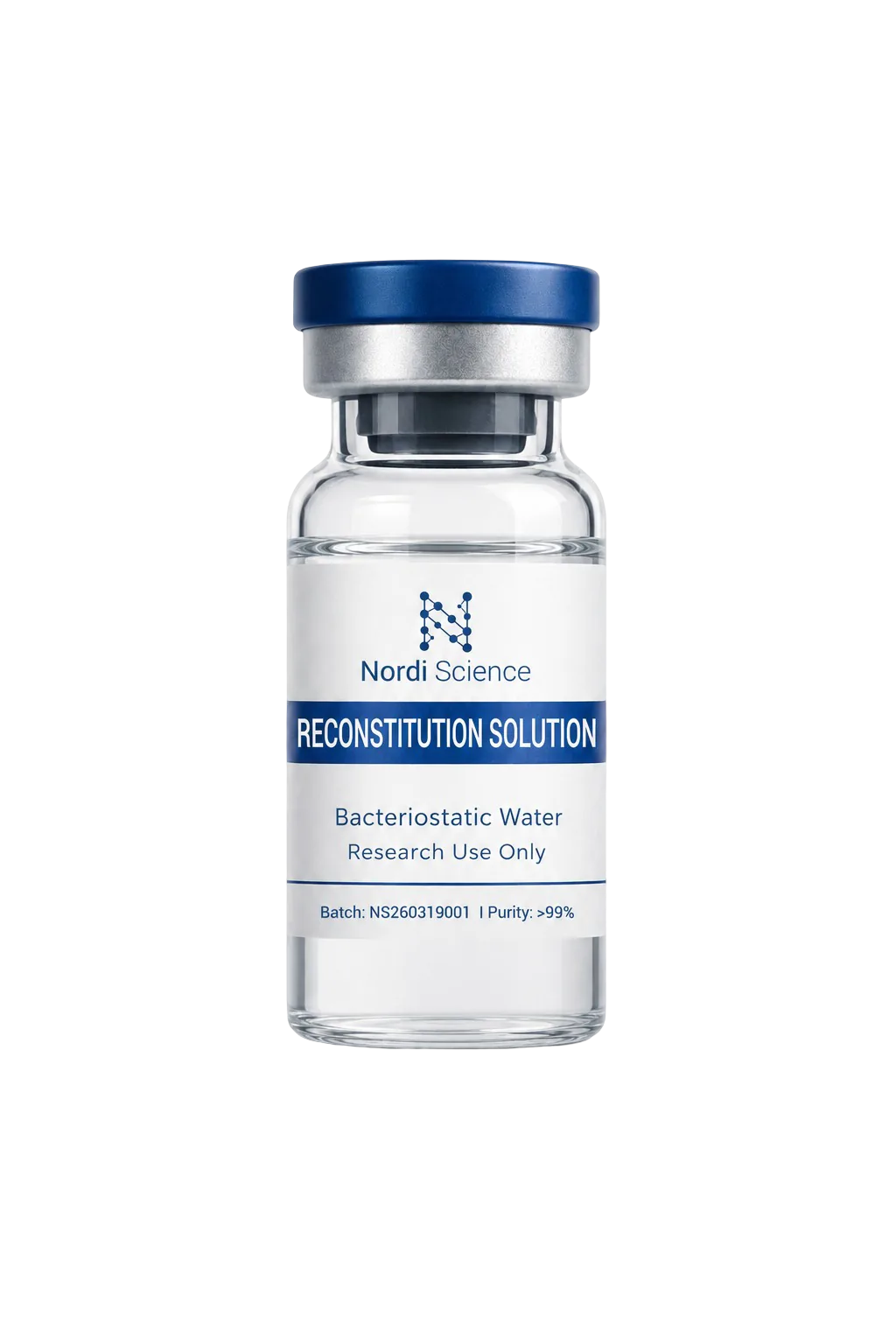 Sealed reconstitution solution vial