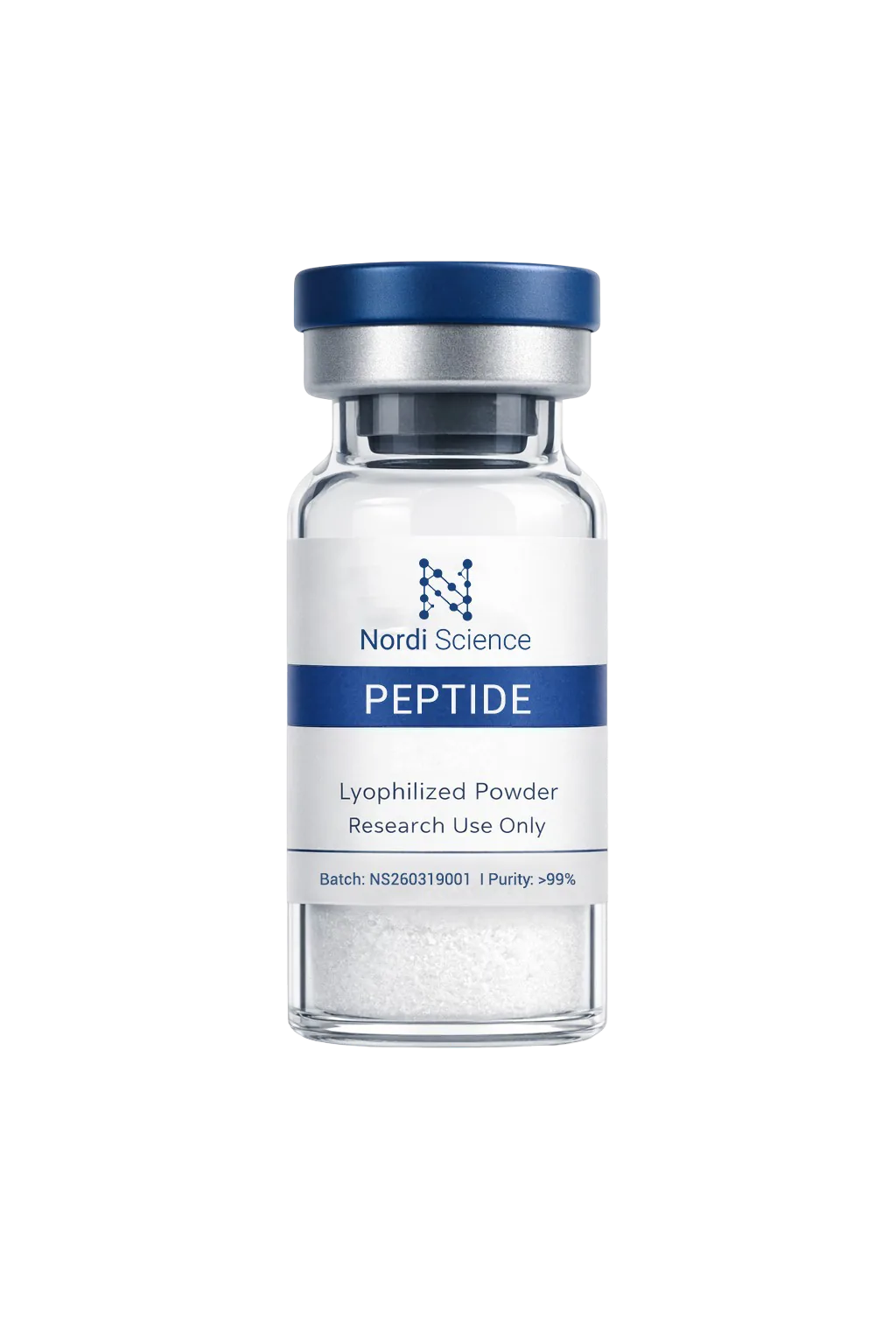 Sealed research peptide vial