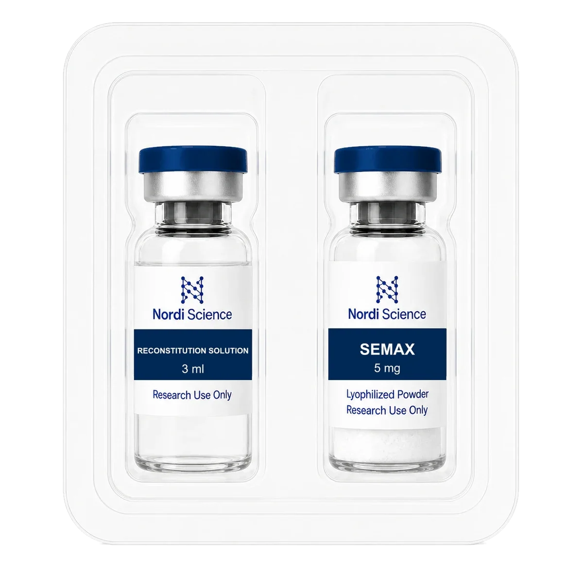 SEMAX retail box, open, showing the vial tray